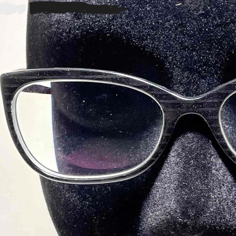 Authentic Chanel Women's Jeweled Eyeglasses with Woodgrain Black frame